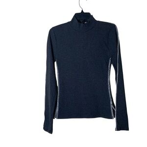 J. Crew grey/Black Long Sleeve Top with White Stitching. Size M